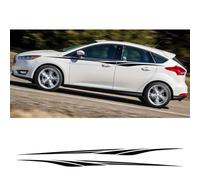2PCS Coche 2PCS Ambas Puertas Laterales Pegatinas en la Cintura, para Ford Focus 2 3 ST RS MK2 MK3 MK4 Vinilo de competición Calcomanías DIY Accesorios de afinación