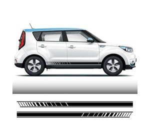 2PCS Coche Ambas Pegatinas para Las Puertas Laterales, para Kia Soul Accesorios DIY para Coches Falda Rayas Gráficos Decoración Vinilo Decatinas de película Pegatinas para Coches Franja