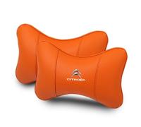 2PCS Coche PU Cuero Reposacabezas, para Citroen ami AMI Xsara Picasso Berlingo C1 C2 C3 Aircross C4 Asiento Cervical Almohada Transpirable Cómodo Ajustable Car Accesorios,C