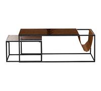 2PCS Coffee Table Side Table Combination Home Modern Minimalist Glass Ceramic Panel Light Luxury Living Room End Table Furniture