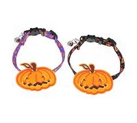 2pcs Collares de Mascotas de Halloween para Gatos y Perros Collares de Calabaza duraderos con Accesorios de Vestuario livianos para Festival Party Photo Aprop