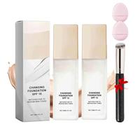 2Pcs Color Changing Magic Foundation,Magical Color Changing Foundation,Long Lasting Moisturizing Bb Cream Makeup,All Day Flawless Bb Cream,For All Skin