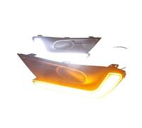 2pcs Compatible With CRV CR-V 2017 2018 12v LED DRL Daytime Running Lights With Turn Yellow Signal Fog Light Cover Car-Styling(White and yellow,A Style)