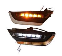 2pcs Compatible With CRV CR-V 2017 2018 12v LED DRL Daytime Running Lights With Turn Yellow Signal Fog Light Cover Car-Styling(White and yellow,C Style)