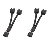 2Pcs Computer Motherboard USB Extension Cable 9 Pin 1 Female to 2 Male