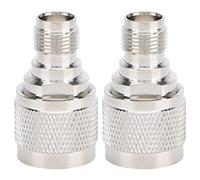 2PCS Conector Adaptador Recto N Macho a Adaptador Hembra TNC