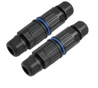 2PCS Conector de cable estanco IP68, Caja de conectores conector de cable exterior, Conector De Cable De 3Vías Para Cables De 6-11mm, Acoplador Externo De Protección, Ideal Para Iluminación Y Jardines