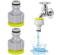 2PCS Conector para Manguera 1/2 Pulgada 3/4 Pulgada, 2 En 1 Adaptador para Grifo, Adaptador Manguera Jardin, Adecuado para Jardines, Cocinas Y Grifos de Lavado de Coches