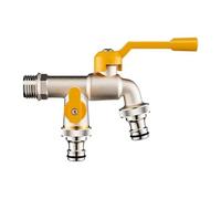 2pcs Copper Water Tap Frost-Proof Double/One Outlet Splitter Faucet Controller Adapter Para Jardín