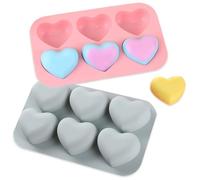 2PCS Corazón Forma Silicona Molde,3D Corazón Forma silicona molde,moldes de Chocolate de Siliconas,Molde de silicona Praliné para Hacer Pasteles,Gelatinas,Magdalenas,dia de San Valentín