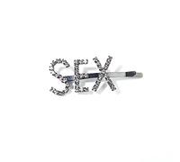 2Pcs Crystal Hair Clip Letter Accesorios Para Mujeres Horquillas Para El Cabello Styling Barrette Black Stick Adornos
