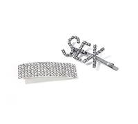 2Pcs Crystal Hair Clip Letter Accesorios Para Mujeres Horquillas Para El Cabello Styling Barrette Black Stick Adornos