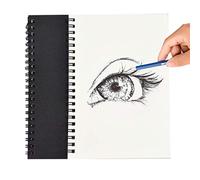 2PCS Cuadernos de Bocetos A5, 100 Páginas Espiral Cuaderno Encuadernado, Cuaderno Bocetos Papel Dibujo en Blanco, Bloc Dibujo Cubierta Kraft, Bloc Notas para Pintar Acuarela, Diario (Negro)