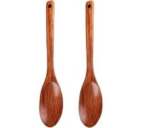 2pcs Cucharas para servir de madera, cucharas de madera de 13 pulgadas de largo para cocinar el utensilio de cocina mezclando