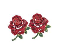 2pcs Delicate Rose Flower Oversized Brooch Elegant Lapel Pin Fashion Jewelry for Women