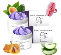 2Pcs Detroitrain Purple Keratin Hair Mask,Moisturizing Conditioner, Power Purple Hair Mask,Repair Dry Hair,Deep Conditioning Hair,Enhancing Shine
