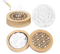 2PCS Difusor Aceites Esenciales Sin Agua, Difusor de Aceites Esenciales Aire Aromático Piedra con 2 Caja de Incienso de Madera, para Sala de Estar Baño Coche Aromaterapia y Decoración