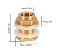 2pcs Dn20 3/4 Brass Water Tank Water Hose Fitting Adapter Faucet Rain Bucket Socket Brass Tank Socket