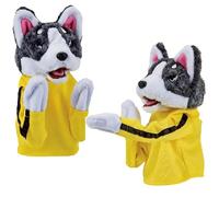 2pcs Dog Hand Puppet Kung Fu Husky Soft Sough Soundable Boxing Mano Puppeta Interactivo Padre Battle Battle Boxing Hu