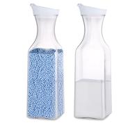 2Pcs Dosificador Detergente Lavadora, Dispensador Detergente Lavadora de 1,5 Litros para, Almacenamiento de Detergente de Plástico PET para Detergente Lavadora Liquido, Recipiente para Detergente