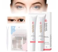 2Pcs Double Eyelid Styling Cream,Long Lasting Invisible Double Eyelid Shaping Styling Cream, Waterproof Double-Fold Eyelid Cream with Y Stick & 120 Pcs Double Eyelid Tape