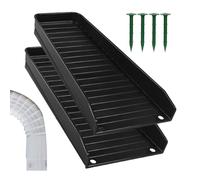 2pcs Down Spout Bandejas - Bloque de salpicaduras, manual de drenaje de aguas pluviales, Diverter Downs Boquilla Extender | Bandeja de alto rendimiento con 4 clavos, desviador de flujo de agua
