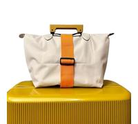 2PCS Elastic Fastening Belt for Luggage, Travel Bag Luggage Elastic Rope Binding Strap, Adjustable Luggage Bag Fixing Clamping Strap, Elastic Ring Luggage Straps for Suitcases (C-Orange,One Size)