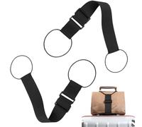 2PCS Elastic Fastening Belt for Luggage, Travel Bag Luggage Elastic Rope Binding Strap, Adjustable Luggage Bag Fixing Clamping Strap, Elastic Ring Luggage Straps for Suitcases (A-Black,One Size)