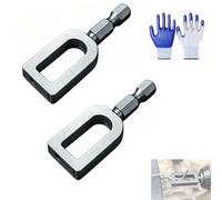 2Pcs Electric Drill Wire Twisting Tool Bit, Heavy Duty Wire Twister for Drill with 1/4" Hex Shank, Wire Twister Tool, Universal, for Construction and Fence (#9+#9)
