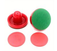 2pcs Empujadores de Hockey Aéreo Rojos de PP con 2 Discos - Accesorios de Juego de Mesa para Grandes Manijas de Portero, Esenciales para Noches de Juego | Juego Divertido | Piezas de Juego de Calidad