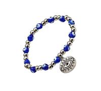 2pcs Enlaces encantos Ojos Azules Pulseras de Cuentas de Cuentas de Ojos malvados muñequeras Amuleto Colgando azuleal de Ojo Azul Colgante Decoraciones elásticas de aleación niño/812
