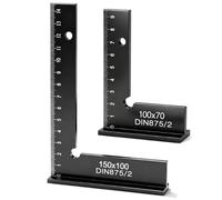 2Pcs Escuadra Carpintero con Escala de Precisión (cm), Juego de Escuadras Carpintero Aluminio 100 x 70mm y 150 x 100mm para Laboratorio, Estructuras Metálicas, Ingeniería y Taller