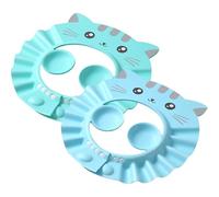 2pcs Escudo de lavado de cabello para bebés Cat de dibujos animados lindo Cat Escudo de la tapa de ducha con la visera de baño de tapa de la oreja con ritmo de flujo de retro