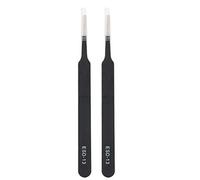 2PCS ESD-13 Pinzas de precisión antiestáticas, 4.7 en Pinzas rectas de punta plana Pinzas de acero inoxidable Kit de mantenimiento Herramientas de reparación Electrónica(KGX-13)
