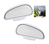 2pcs Espejo de Punto Ciego del Coche de Gran Angular Ajustable, para Coche, Camión, SUV, RV, Van - Espejo Auxiliar Retrovisor de 360 Grados, Fácil Instalación, Blanco