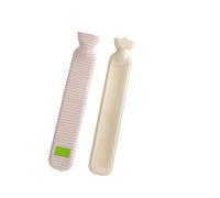 2PCS Extra long hot water bottle, extra large water-filled shoulder and neck warmer, bed, quilt artifact in winter Para Hombros Cintura(Pink Stripe)