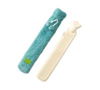 2PCS Extra long hot water bottle, extra large water-filled shoulder and neck warmer, bed, quilt artifact in winter Para Hombros Cintura(Green)