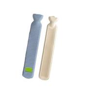 2PCS Extra long hot water bottle, extra large water-filled shoulder and neck warmer, bed, quilt artifact in winter Para Hombros Cintura(Blue Stripe)