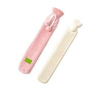 2PCS Extra long hot water bottle, extra large water-filled shoulder and neck warmer, bed, quilt artifact in winter Para Hombros Cintura(Pink)