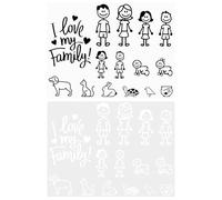 2PCS Familia Feliz Auto Calcomanía, Familia Coche Pegatina, Blanco, Negro, Vinilos Adhesivos de Familia a Bordo, Personaliza tu Vehículo con Estilo y Originalidad, Sticker de Carro
