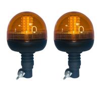 2PCs Faro Rotativo LED 60 SMD Súper Brillo Homologada - Soporte Flexible Alto, Baliza Flash Intermitente 3 Modos de Intermitencia, Giro 360°,12V / 24V, Resistente a Golpes - Luz Emergencia