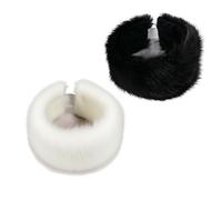 2PCS Fashion Open Top para Adultos Unisex Gruesas Diademas de Piel Sintética para el uso diario Actividades al aire libre Accesorios de cabeza de felpa Bairhoop para mujeres al aire libre