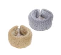 2PCS Fashion Open Top para Adultos Unisex Gruesas Diademas de Piel Sintética para el uso diario Actividades al aire libre Accesorios de cabeza de felpa Bairhoop para mujeres al aire libre