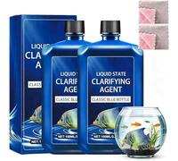 2Pcs Fast-Acting Aquarium Water Clarifier, Aquarium Liquid State Clarifying Agent,Clears Cloudy Water & Maintains Clear Results, Powerful Fish Tank Water-Purification,Safe & Gentle Formula