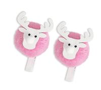 2PCS Festival Deer Wooden Clips Ornament Wood Photo Holder Clip For Christmas Tree Decoration Note Card Picture Display Christmas Gift Wrapping Clips