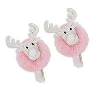 2PCS Festival Deer Wooden Clips Ornament Wood Photo Holder Clip For Christmas Tree Decoration Note Card Picture Display Christmas Gift Wrapping Clips