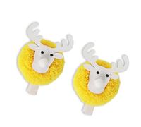 2PCS Festival Deer Wooden Clips Ornament Wood Photo Holder Clip For Christmas Tree Decoration Note Card Picture Display Christmas Gift Wrapping Clips