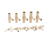 2pcs Fit For Hose I/D 19mm Hose Tee 3 Way Brass Coupler Splicer Connector Fittings LLBOGRGGN