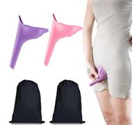 2pcs flintronic Urinella para Mujer, Urinario Portatil Mujer, Reutilizable Orinal Mujer, Orinal Embudo de Silicona para Orinar de Pie para Viajes, Actividades al Aire Libre, Camping, Festivales