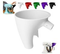 2Pcs Flour Funnel For Kitchen-Aid Mixer-5 Qt, Plastic Powder Funnel With Easy-Pour, Prevents Spills, Fits Tilt-Head 4.5-5 Qt (Ksm150) Kitchen-Aid Mixer Accessories (2Pcs-White)